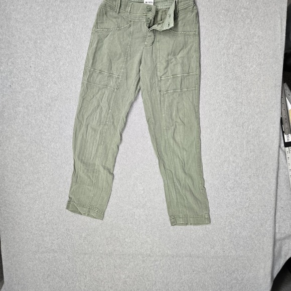 Free People Pants - Free People Women Pants S Green Cotton Linen Big Hit Slouch Beach Coastal